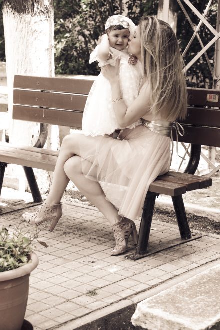 Mother & Ioanna Black and White Photo